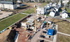 Saarburg Terrassen Baustellenbild aus der Luft 